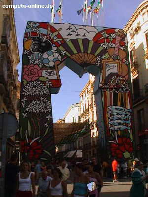Die Feria von Málaga in Andalusien an der Costa del Sol - August 2001